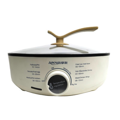 1300W 12 Inch Round Home Electric Skillet Pizza Maker มัลติฟังก์ชั่น